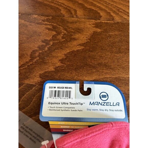 Manzella Women's M/L Pink Black Ivory Equinox Ultra TouchTip Warmer Gloves NEW - Picture 5 of 5